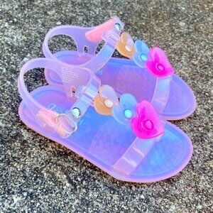 OshKosh B’Gosh jelly sandals Pink Hearts Toddler sz 7